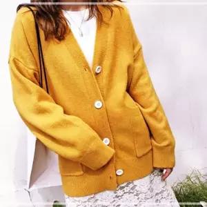 기본 디자인 카디건 베이직 니트 가디건 롱 여성 UWBB0636