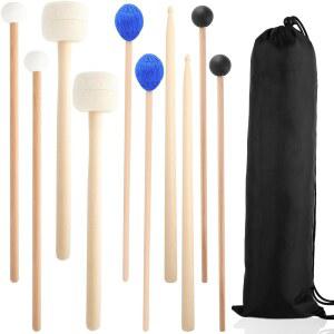 5쌍 드럼 말렛 키트 타악기 스틱 GLOCKENSPIEL 망치 악기 팀파니 펠트 실로폰 마림바 드럼스틱 고무 헤드 액세서리 스틸