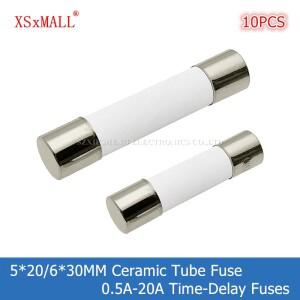 10PCS 5x206x30MM 슬로우 블로우 세라믹 튜브 퓨즈 T0.5A 1A 1.6A 2A 2.5A 3A 3.15A 4A 5A 6.3A 8A 시간 지
