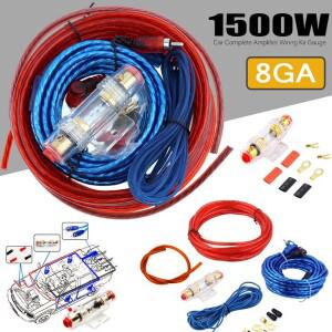 1500W 자동차 파워 앰프 배선 키트 60 AMP 퓨즈 홀더 서브우퍼 케이블 18GA 스피커 호환 설치 와이어 개조