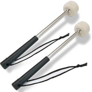 BIAUNGDO 2팩 드럼 망치 32CM 12 스틸 화이트 6인치 스틱 타악기 말렛 베이스 미끄럼 손잡이가 펠트 스테인리스 베이지 있는 방지