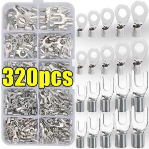 구리 링 포크 터미널 키트 비절연 전기 OY  황동 모음 세트 케이블 와이어 커넥터 압착 스페이드
