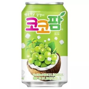 해태 코코팜 포도 340ml 24캔입/코코넛 젤리 알갱이 캔 운동회 과일맛 음료수 탕비실 어린이 단체 행사