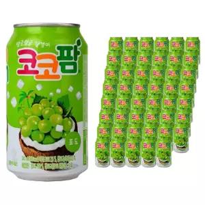 해태 코코팜 포도 340ml 48캔/코코넛 젤리 알갱이 소풍 운동회 과일맛 음료수 탕비실 어린이 단체 행사