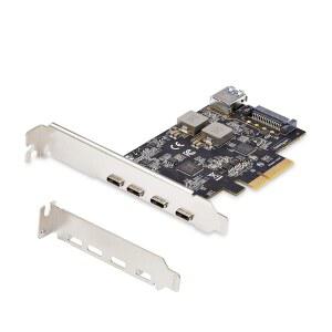 StarTech.com 5포트 USB PCIe 카드, USB 3.2 10Gbps, 4개의 USB-C 포트가 있는 PCI 익스프레스 카드, 1개의 USB-A 내부 포트