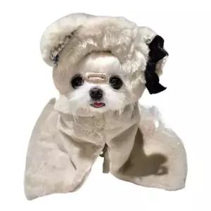 포근한 강아지망토 플란넬 봉제 애완동물 고양이 담요 S 슬리브리스