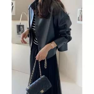타노스여자 데일리룩 자켓 가죽 재킷 코트 KUK1
