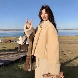 타노스여자 데일리룩 자켓 가죽 페이크 퍼 일체형 쇼트 코트 KUK1