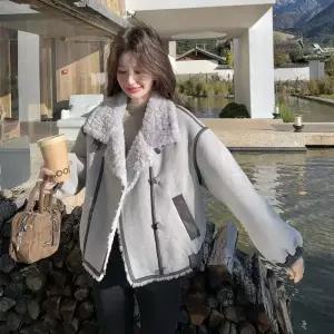 타노스여친 페이크 퍼 데일리룩 재킷 코트 일체형 가죽 KUK1