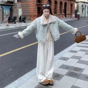 타노스여친 페이크 퍼 데일리룩 재킷 코트 일체형 가죽 KUK1