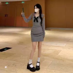 손오반 여사친 스커트 원피스 롱 가을 이너 봄 데일리룩 리본 힙스터 세일러 카라 KUK3