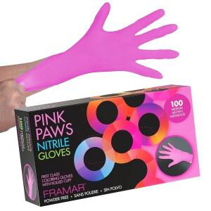FRAMAR PINK 장갑 일회용 라텍스 프리 음식 헤어 준비, 핑크 DE 100팩 NITRILO, 타투, 파우더 GUANTES 니트릴 - 미디엄, 염료, 청소, 살롱,