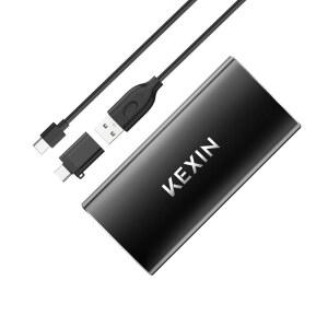 KEXIN 256GB 외장 SSD 하드 드라이브 USB 3.1 Type-c 휴대용 솔리드 스테이트 드라이브 256G, PC Mac Android 게임 콘솔용 최대 500MB/s