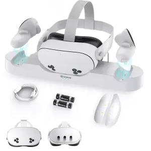 메타 퀘스트 3 충전 컨트롤러와 헤드셋을 동시에 사용할 수 있는 Smatree 도크 LED 조명이 VR 스테이션