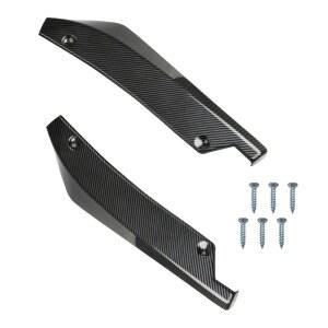 GAOLAOSY 2PCS 자동차 리어 범퍼 카나드 디퓨저 보호기, 카본 파이버 사이드 펜더 스커트 범퍼 립 스플리터, 자동차 스포일러 바디 가드 보호기, 범용 자동차 외장 장식 키트(탄소 섬유)