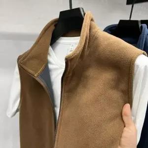 윈터솔져 남성용 가을 하이넥 간절기 민소매 조끼 가디건 데일리룩 폴라폴리스 양면 집업 KUK3