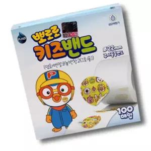 원형 100개입 키즈밴드 주사용 롤밴드 일회용 뽀로로 5WB4386C7