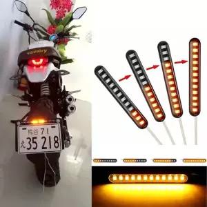 2Pcs 깜박이 오토바이 차례 신호 빛 흐름 번호판 표시 등 자동차 테일 램프 스타일링 DC12V