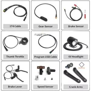 8FUN 모터 키트용 Bafang-E-자전거 케이블기어 센서USB 프로그래밍유압 브레이크 디스플레이5Pin1T4