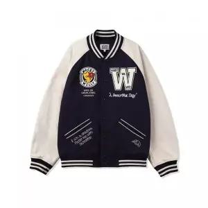 매장정품 와키윌리 WACKY WILLY 패치워크 바시티 자켓 다크네이비 WA2501JK20DN 726957