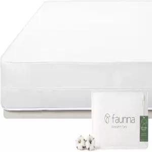 FAUNNA 100 면 매트리스 케이스 침대 벌레 및 먼지 진드기 방지 프로텍터 저자극 항균 보호 무소음 지퍼형