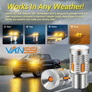 VANSSI T20 7440 LED 전구 앰버 캔버스  1156 Ba15s P21W BAY15D 방향지시등