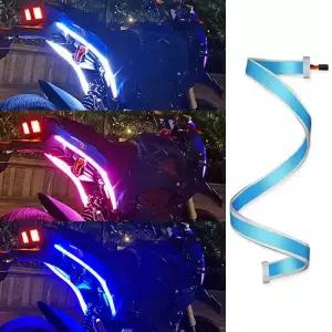 최신 오토바이 LED DRL 주간 러닝 조명 테일 라이트 스트립 흐르는 방수 지시등 자동차 스타일 액세서리