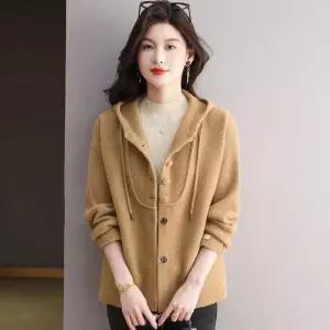 모직 추동 캐주얼 카디건 아우터 여자카디건 톱 후드 봄가을 트위드 원템3