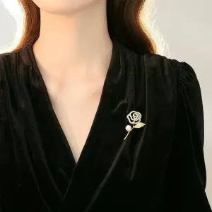큐빅 패션 한복 정장 진주 고급 여성브로치 브이숍 꽃코사지