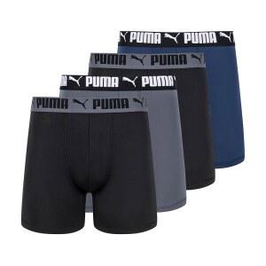 PUMA 남성용 4팩 액티브 스트레치 복서 브리프