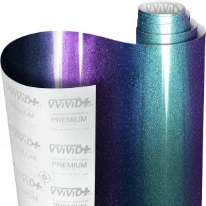 VViViD+ 글로스 메탈릭 카멜레온 블루에서 퍼플 컬러 시프트(1피트 x 5피트) 에어 릴리스 포함