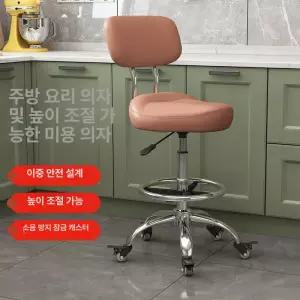 높은 의자 달린 리프팅 프런트 업소용 바퀴 카페 홈바 바체어 프론트 바스툴 린넨 스탠딩