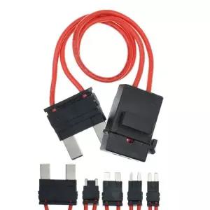 2개입 파워 16AWG 자동차 개조 대형 표준 미니 마이크로2 ACC 퓨즈 박스 홀더 연장 코드