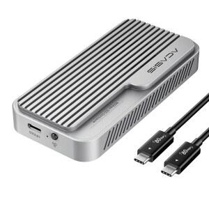 ACASIS 80Gbps M.2 NVMe SSD 인클로저, 냉각 팬 포함, Thunderbolt5 / USB4 V2.0 호환, Thunderbolt4 / USB4 V1.0, USB3.2 / 3.1 / 3.0 (TB501 Pro) (실버)