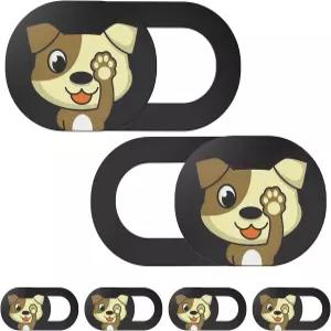 Toojcc 귀여운 강아지 웹캠 커버 슬라이드 6팩 노트북 카메라 컴퓨터 태블릿 및 휴대폰용 초박형