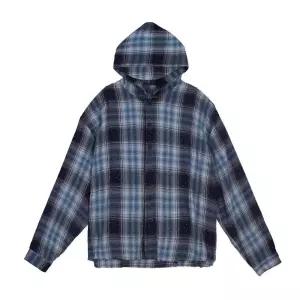 남자 스트라이프 데일리룩 루즈핏 긴팔 셔츠 체크 봄가을 코트 후드 인기3