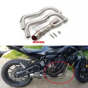 오토바이 배기 전체 시스템 파이프 수정 된 51mm 머플러 슬립 온 YAMAHA 호환 MT07 2014 - R7