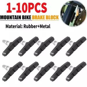 1-10PCS 산악 도로 자전거 브레이크 블록 고무 자전거 V-브레이크 슈즈 패드 사이클링 부품