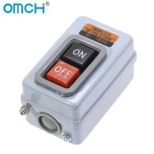 OMCH 푸시 버튼 전원 스위치 3상 제어 시작 AC 380V 15A 3P 2.2KW TBSN-315