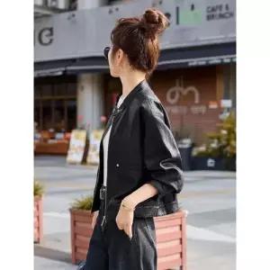 헐크 여성용 가을 캐주얼 자켓 PU 오토바이복 코트 가죽 KKE3
