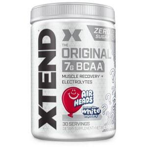 Scivation Extend XTEND BCAA 파우더 에어헤드 맛, 7g 및 L-글루타민 2.5g, 남성 여성용 아미노산이 함유된 무설탕 운동 후 근육 , 30인분