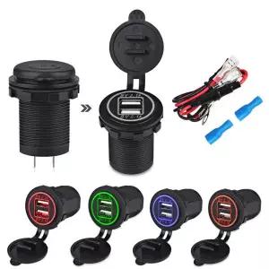 42A 듀얼 USB 자동차 오토바이 담배 라이터 충전기 12 V-24 V 차량 소켓 전원 플러그 콘센트 LED