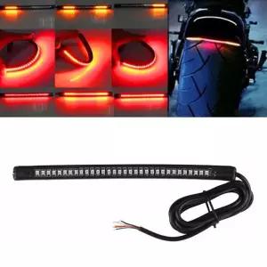 1pc 32 SMD 오토바이 LED 통합 라이트 스트립 브레이크 중지 러닝 방향 신호 테일 번호판 램프 빨간색 노란색 12V