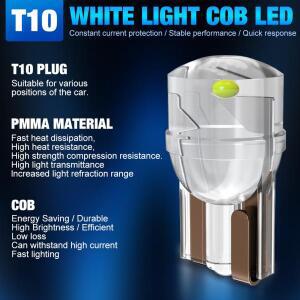 10pcs T10 W5W 168 501 2825 COB LED 자동차 웨지 전구 주차 조명 번호판 램프 돔 읽기 194 192