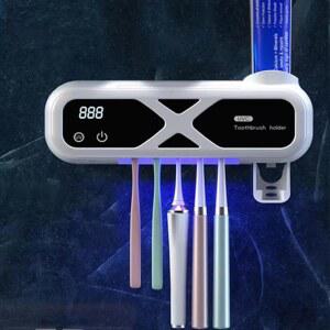 UV 칫솔 살균기 욕실용 Led 디스플레이가 있는 충전식 빠른 건조 벽걸이형 홀더