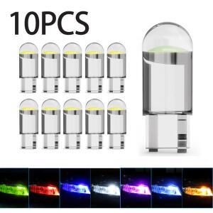 10x2021  W5W Led T10 자동차 조명 COB 유리 6000K 화이트 번호판 램프 돔 읽기 DRL 전구 스타일 12V