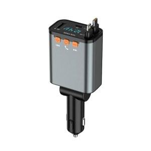 XEOUOUO 블루투스 FM 송신기가 있는 50W MP3 키트 차량용 충전기 통화 트럭용 TYPE 디스플레이 USB 접이식 라이트닝 전압 24V 자동차 플레이어 12V 케이블 PD 핸즈프리