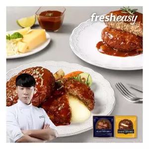 최현석 한돈한우 함박 스테이크 3팩 + 더블 치즈 함박 스테이크 2팩. 총 5팩