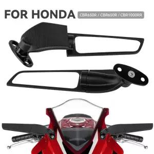 혼다 호환 CBR 650R VFR 400 VTR1000F 오토바이 미러 수정 된 바람 날개 가능한 회전