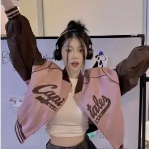 캐주얼 여성용 봄가을 쇼트 점퍼 야구 코트 상의 CH3